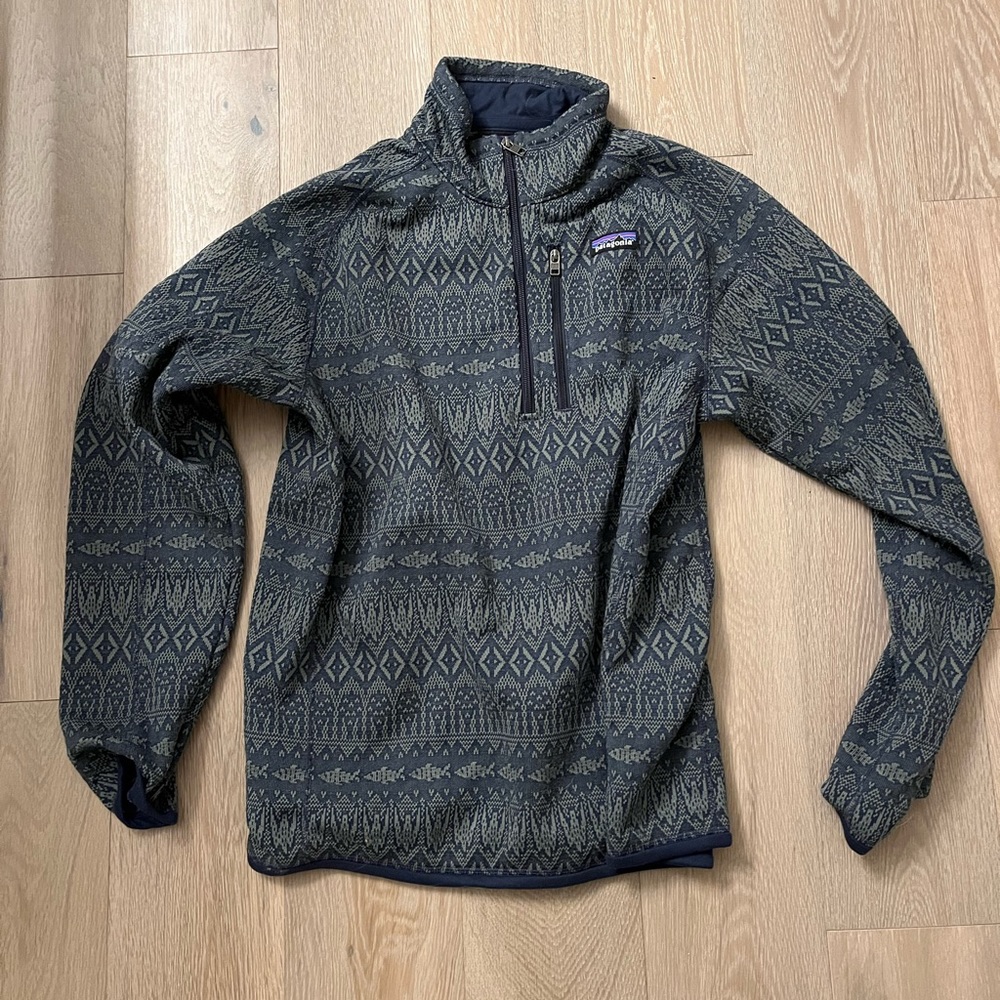 Patagonia Better Sweater Medium fair isle/fish pattern